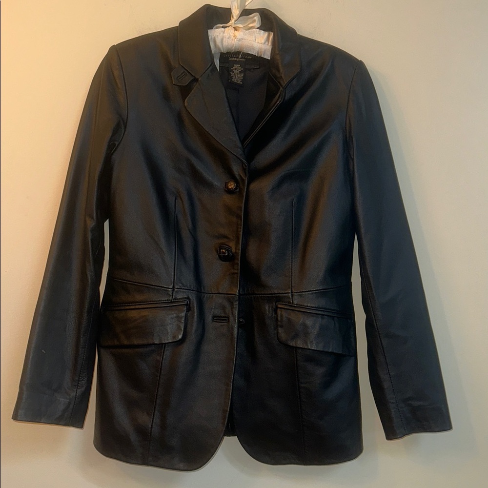 Croft & Barrow Black Leather Women's Jacket